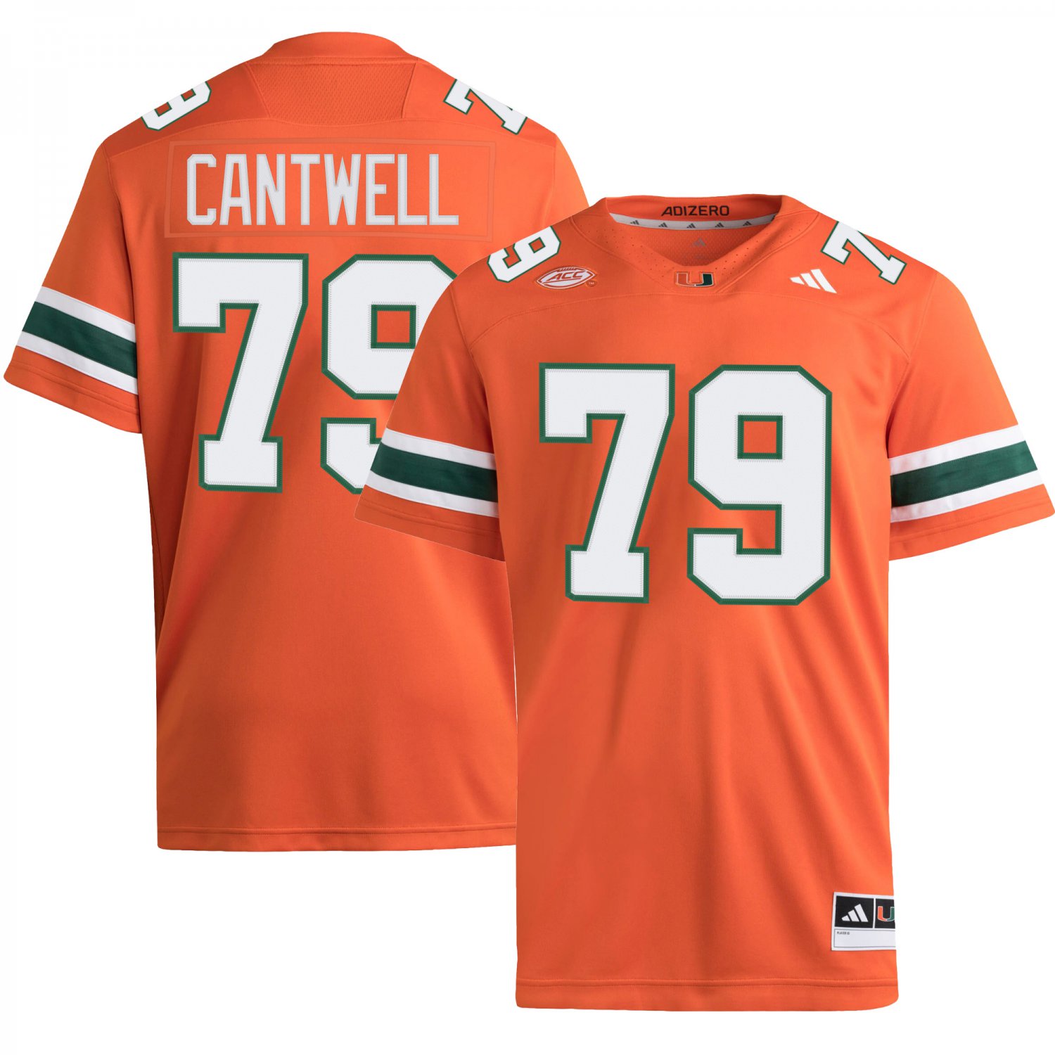 Miami Hurricanes #79 Jackson Cantwell Orange Jersey