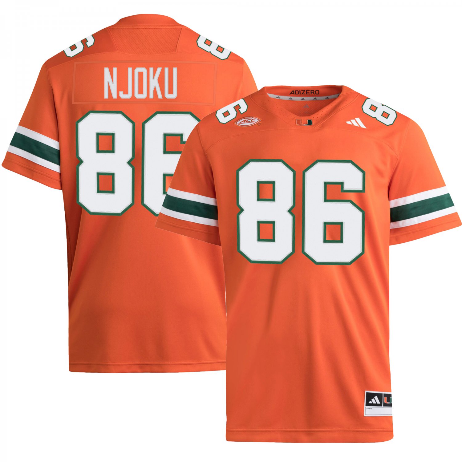 Miami Hurricanes #86 David Njoku Orange Jersey
