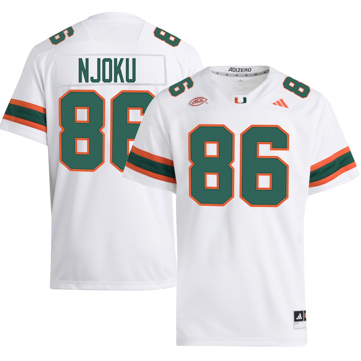 Miami Hurricanes #86 David Njoku White Jersey
