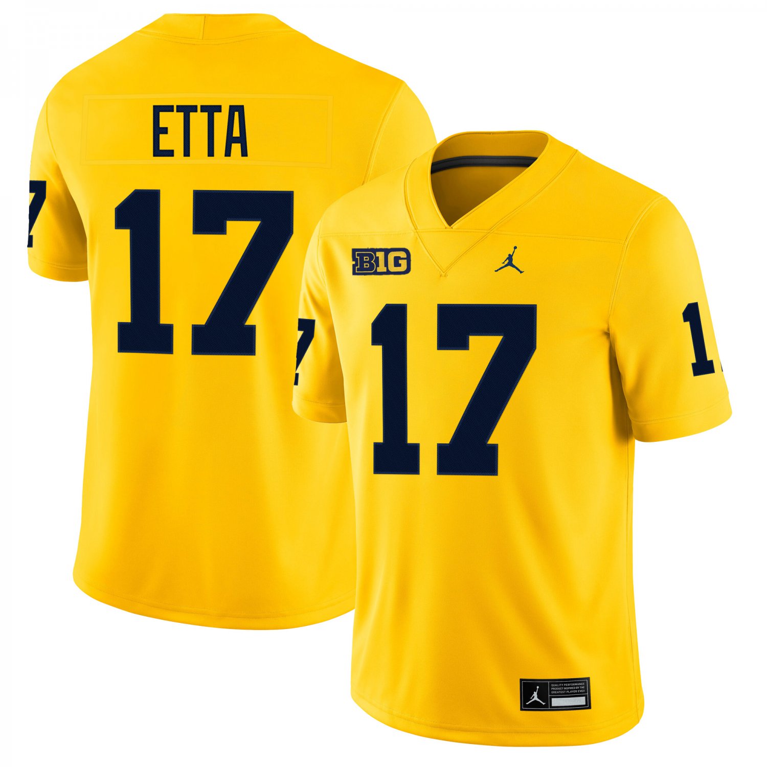 Michigan Wolverines #17 Enow Etta Gold Jersey