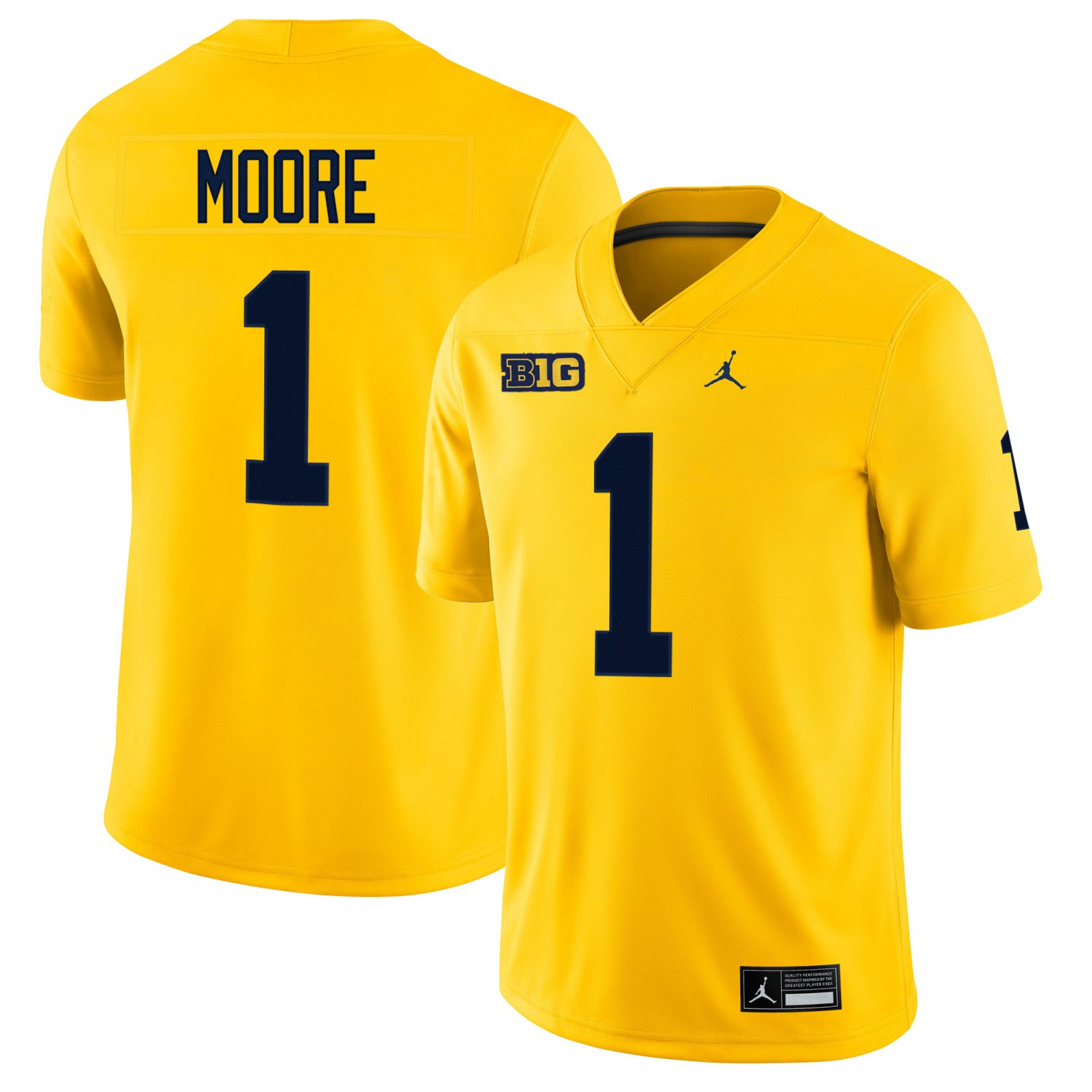 Michigan Wolverines #1 Rod Moore Gold Jersey