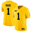 Michigan Wolverines #1 Rod Moore Gold Jersey