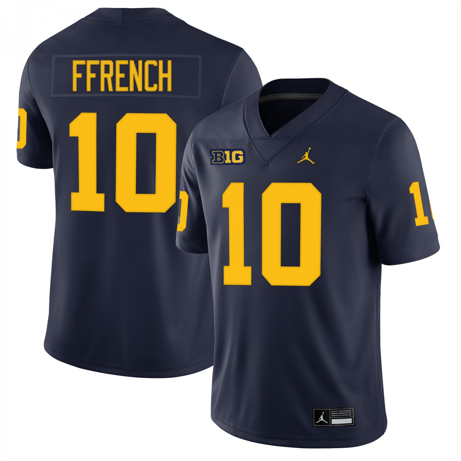 Michigan Wolverines #10 Jaime Ffrench Navy Jersey