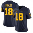 Michigan Wolverines #18 Troy Bowles Navy Jersey