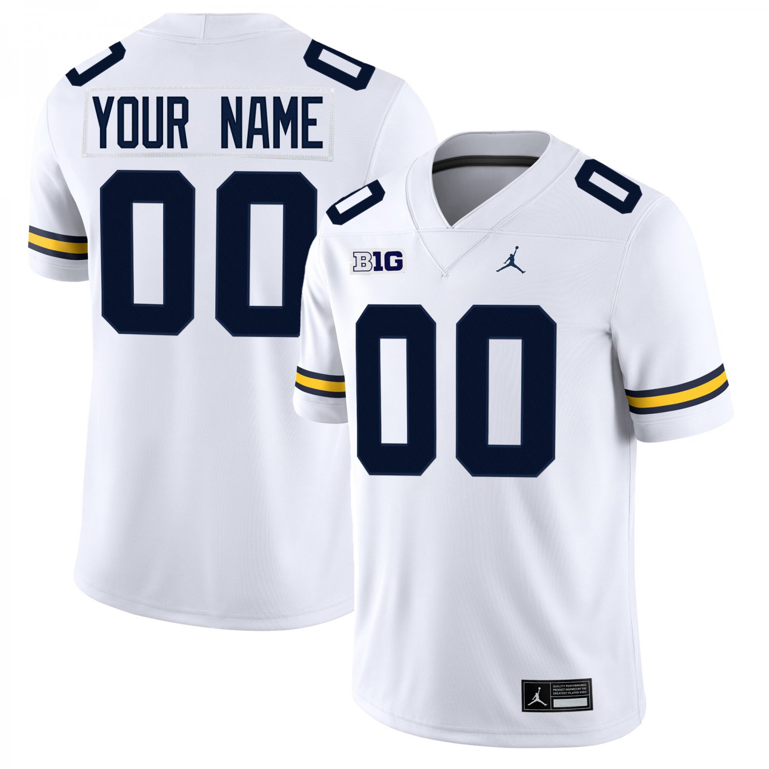 Michigan Wolverines #00 Custom Name And Number White Jersey