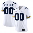 Michigan Wolverines #00 Custom Name And Number White Jersey