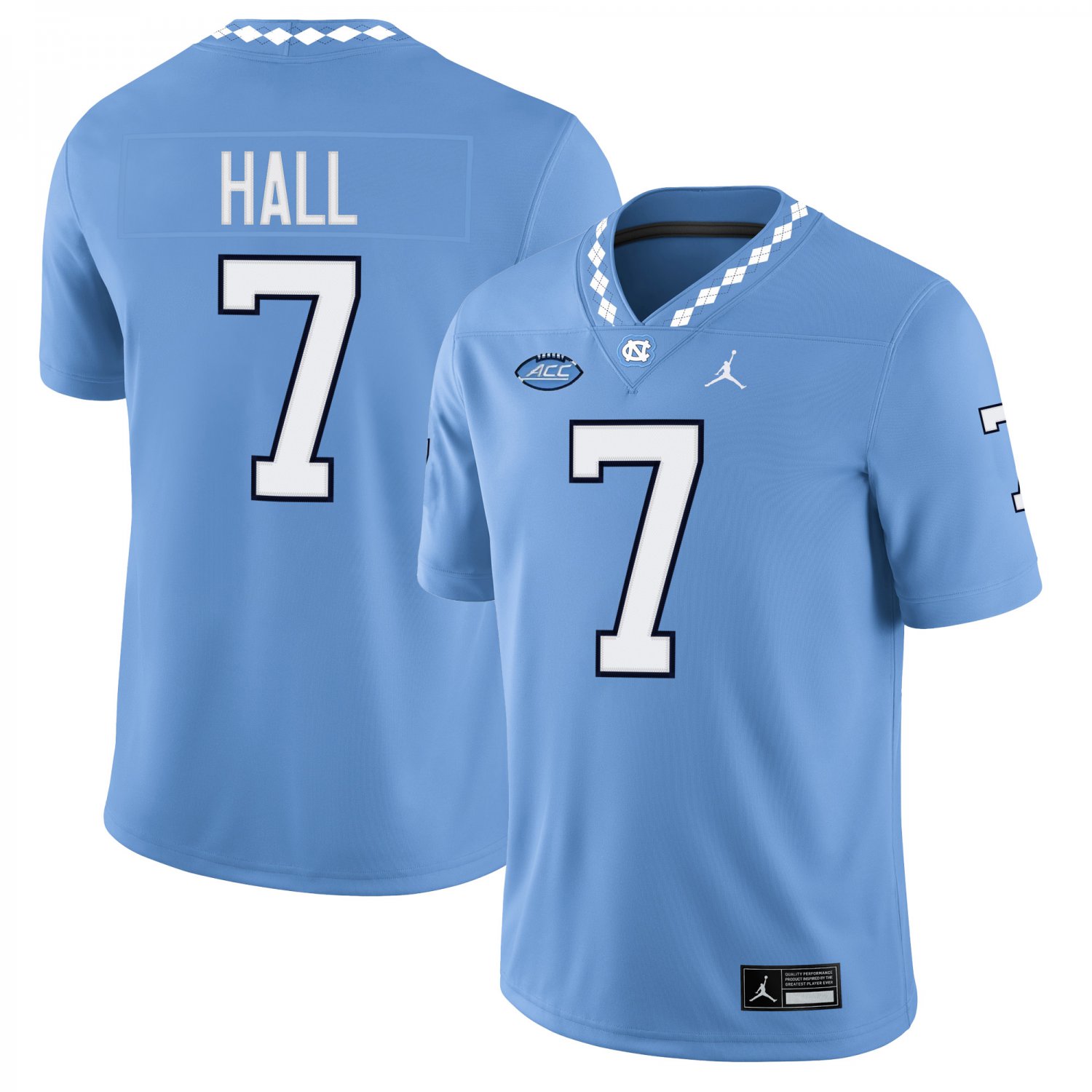 North Carolina Tar Heels #7 Benjamin Hall Light Blue Jersey