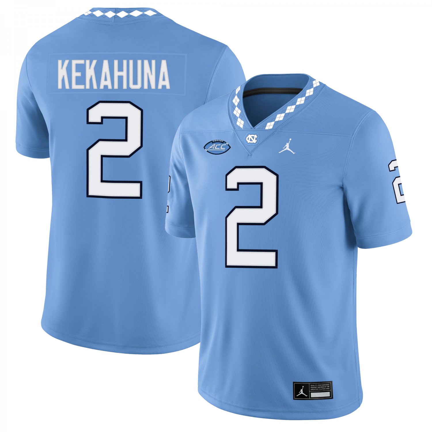 North Carolina Tar Heels #2 Trech Kekahuna Light Blue Jersey
