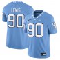 North Carolina Tar Heels #90 Xavier Lewis Light Blue Jersey