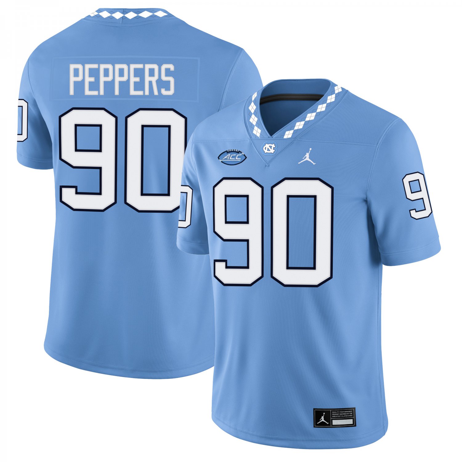 North Carolina Tar Heels #90 Julius Peppers Light Blue Jersey
