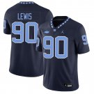 North Carolina Tar Heels #90 Xavier Lewis Navy Jersey