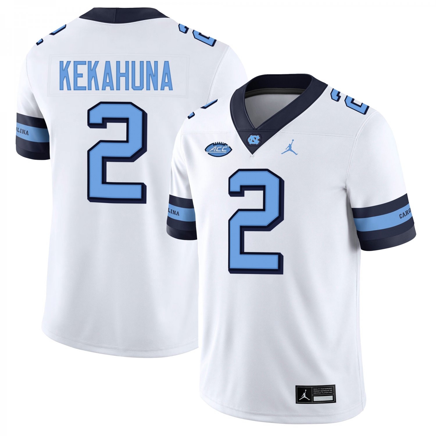 North Carolina Tar Heels #2 Trech Kekahuna White Jersey