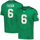 Notre Dame Fighting Irish #6 Jordan Faison Green Jersey