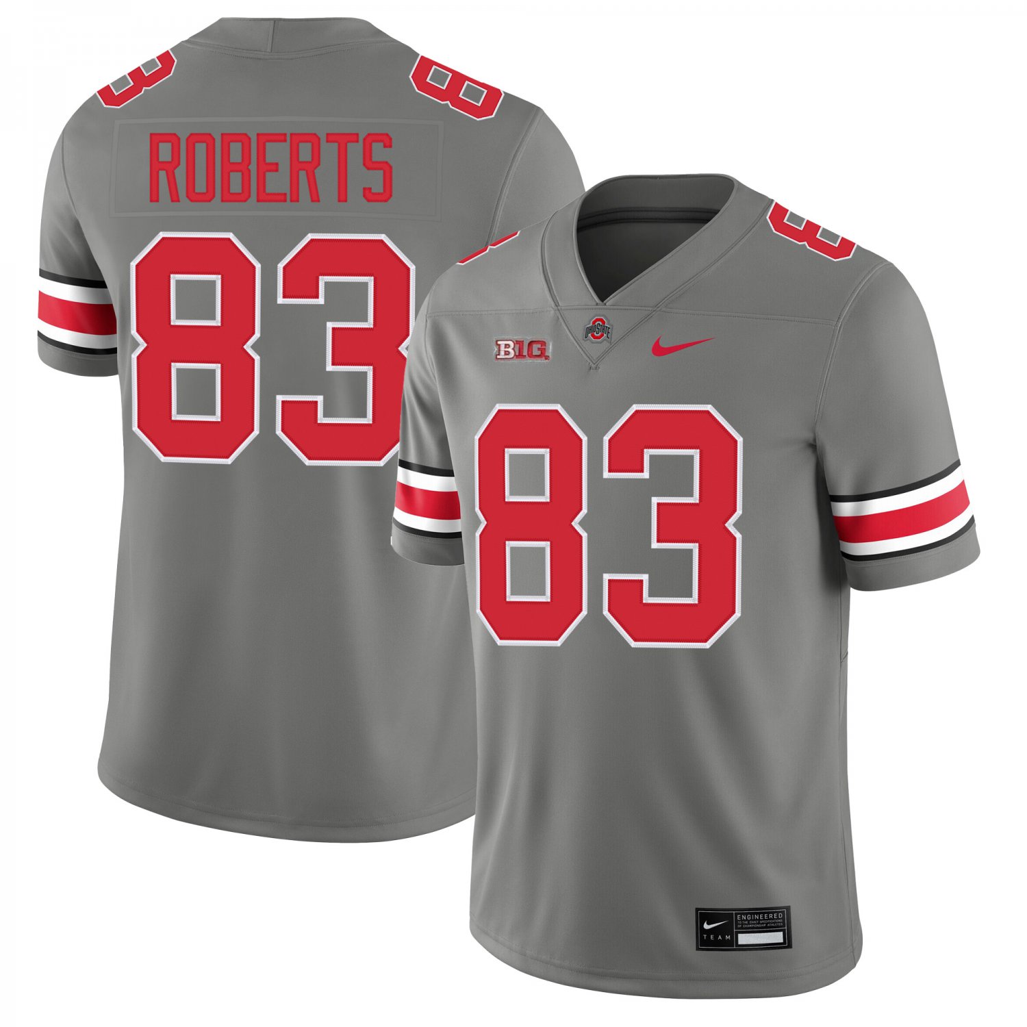 Ohio State Buckeyes #83 Nate Roberts Gray Jersey