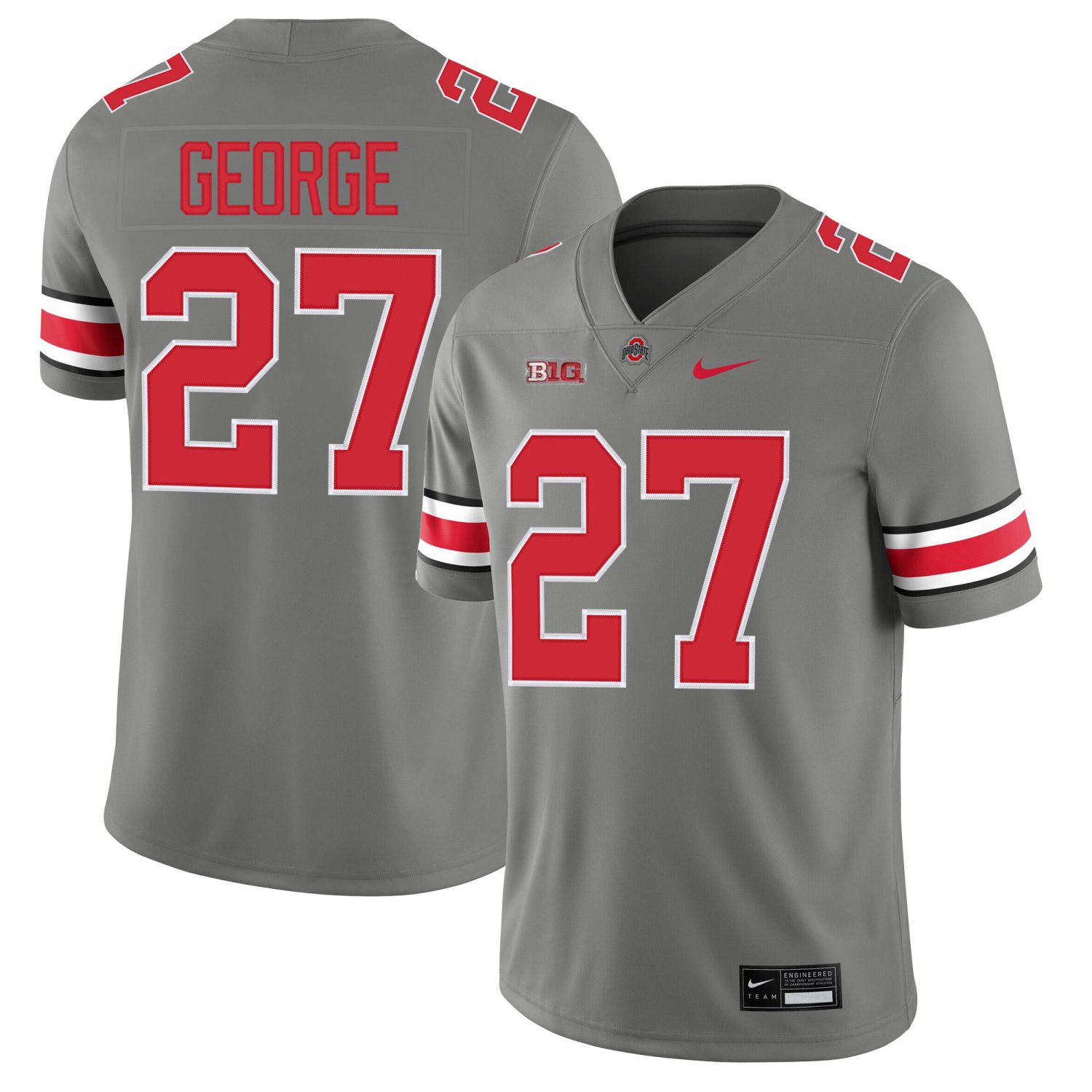 Ohio State Buckeyes #27 Eddie George Gray Jersey
