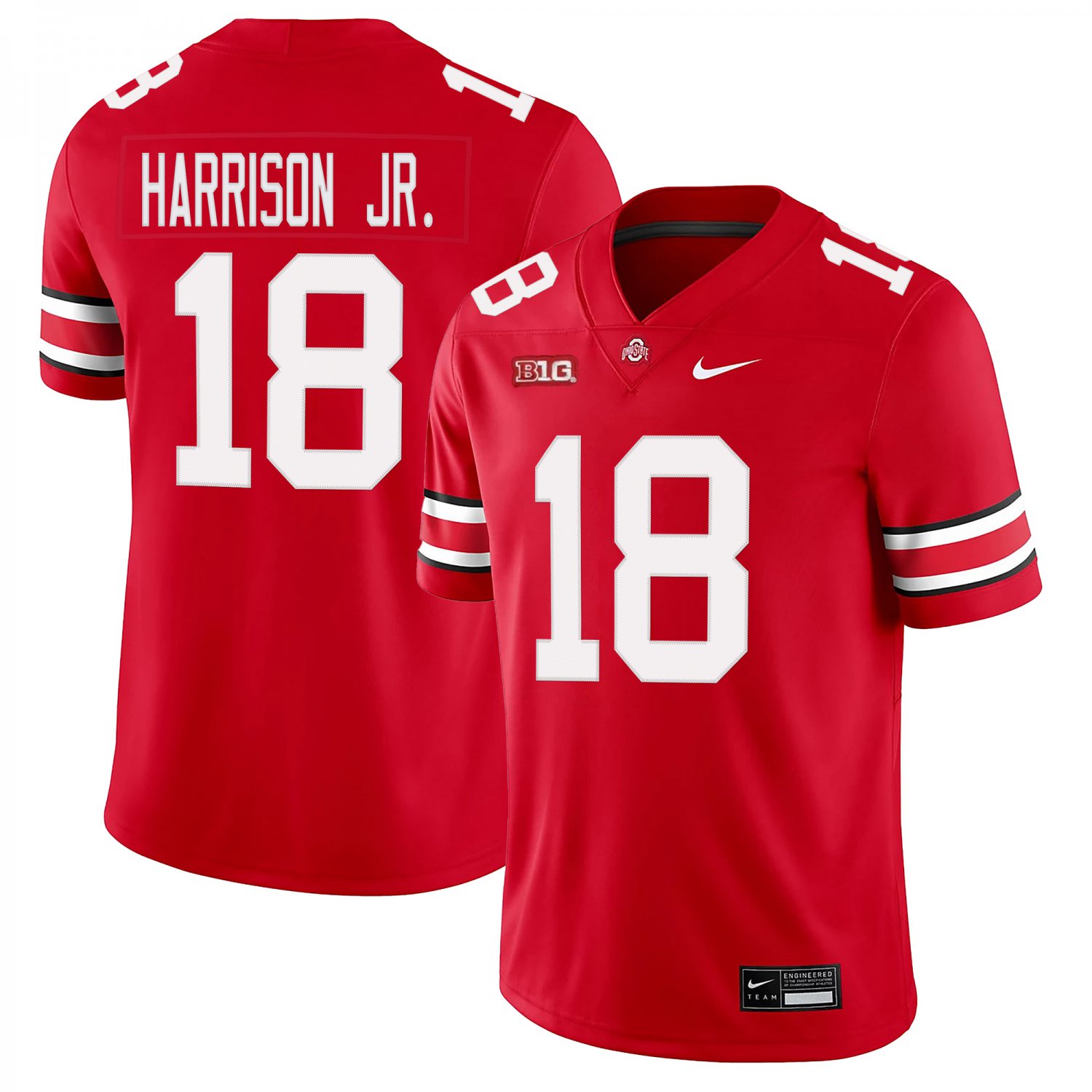 Ohio State Buckeyes #18 Marvin Harrison Jr. Red Jersey