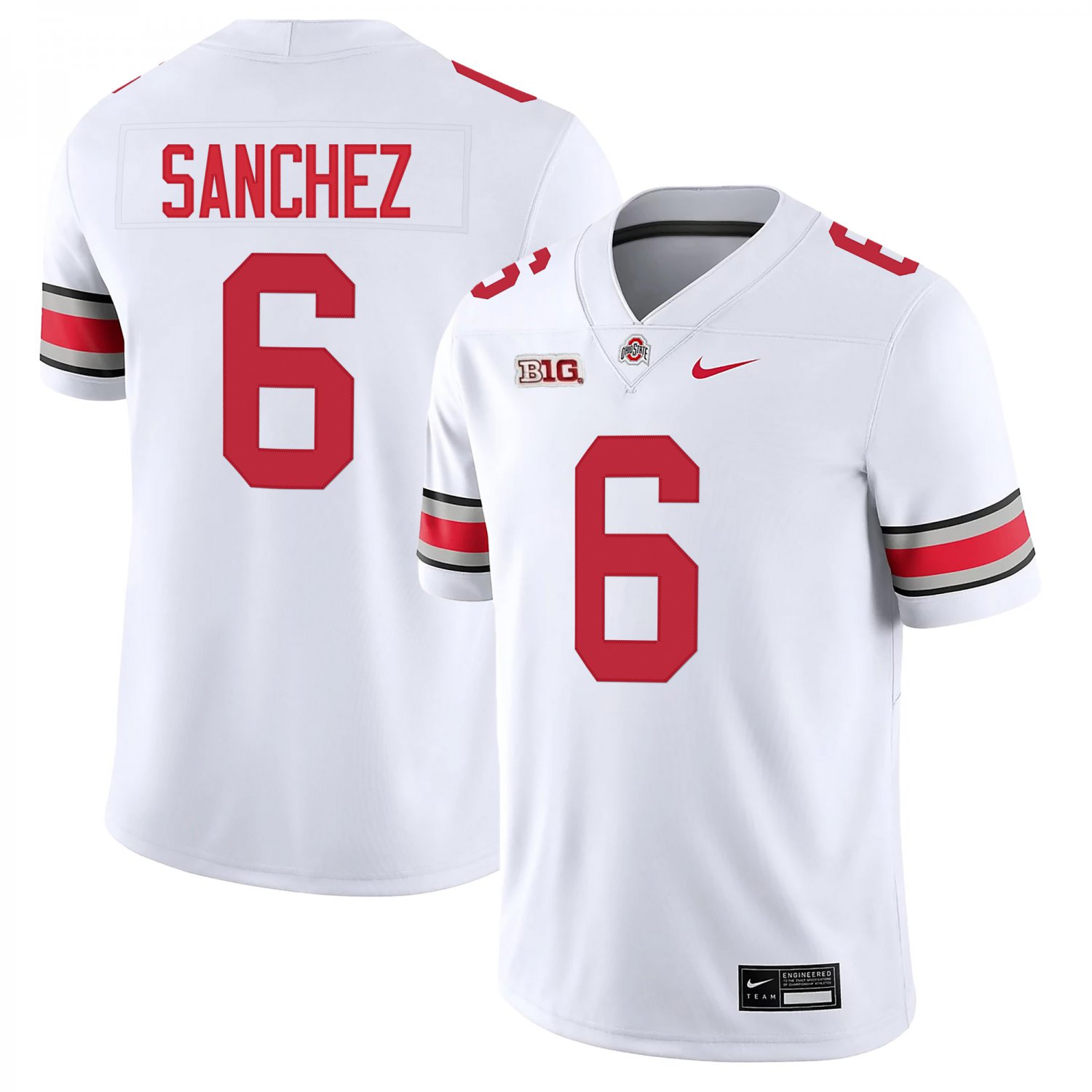 Ohio State Buckeyes #6 Devin Sanchez White Jersey