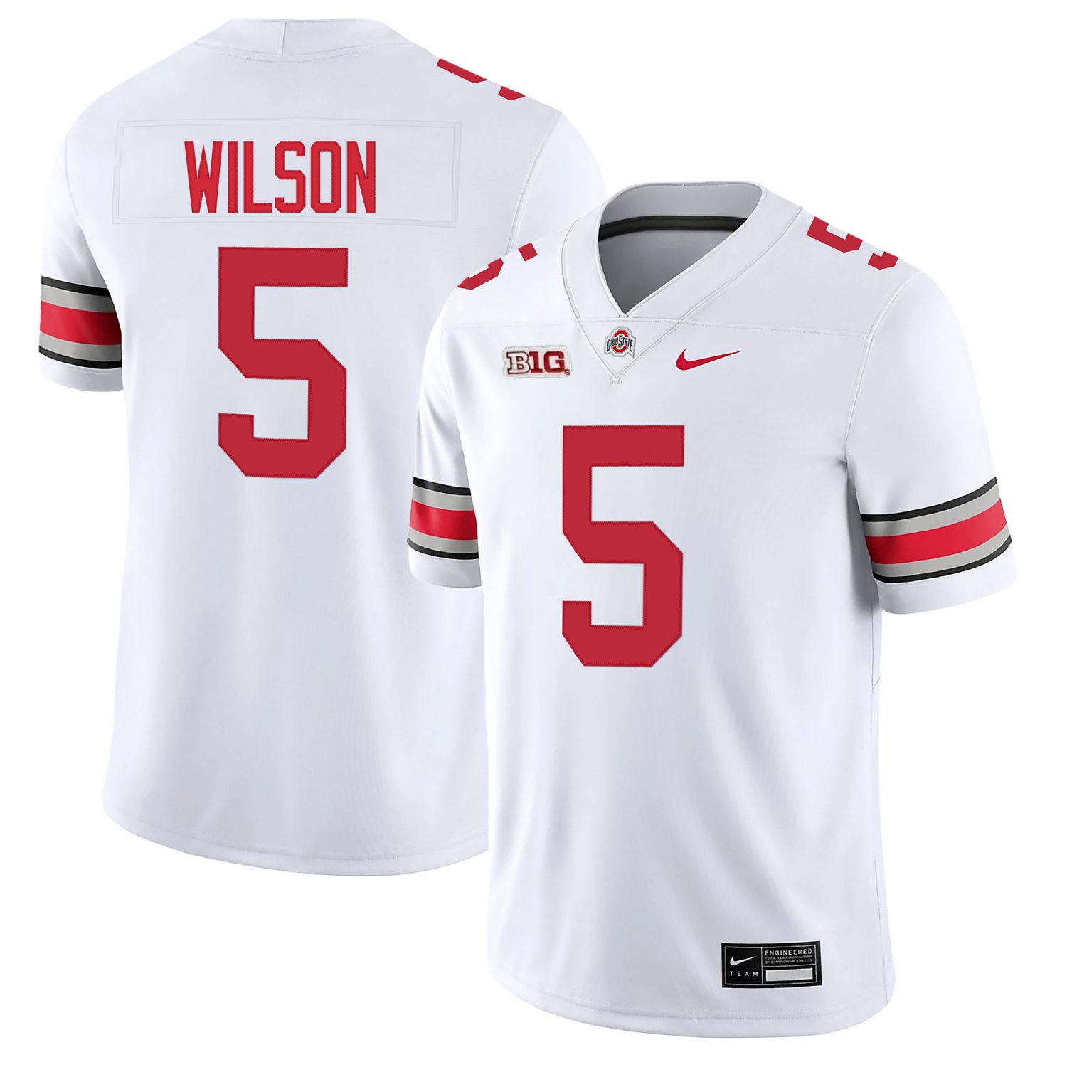 Ohio State Buckeyes #5 Garrett Wilson White Jersey