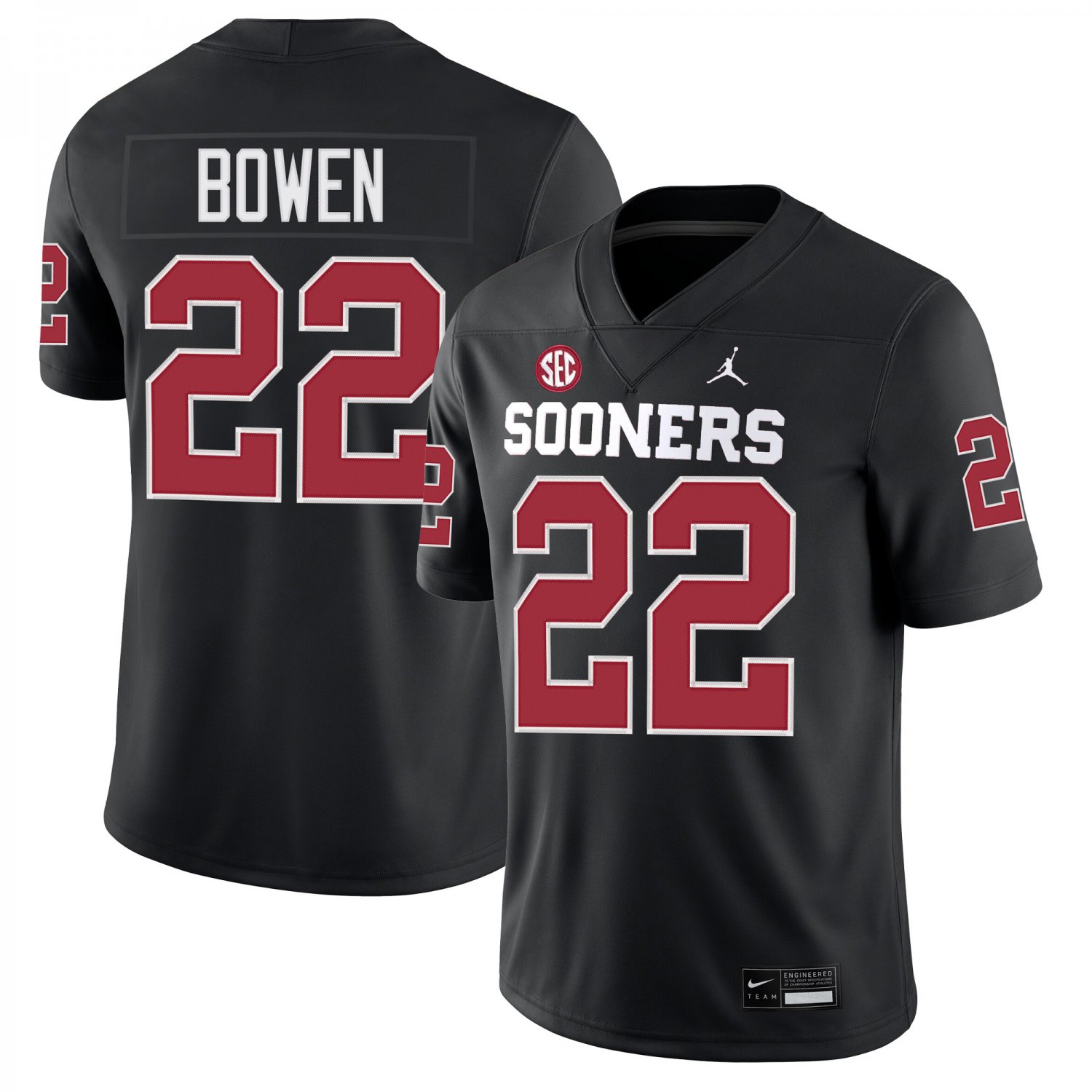Oklahoma Sooners #22 Peyton Bowen Black Jersey