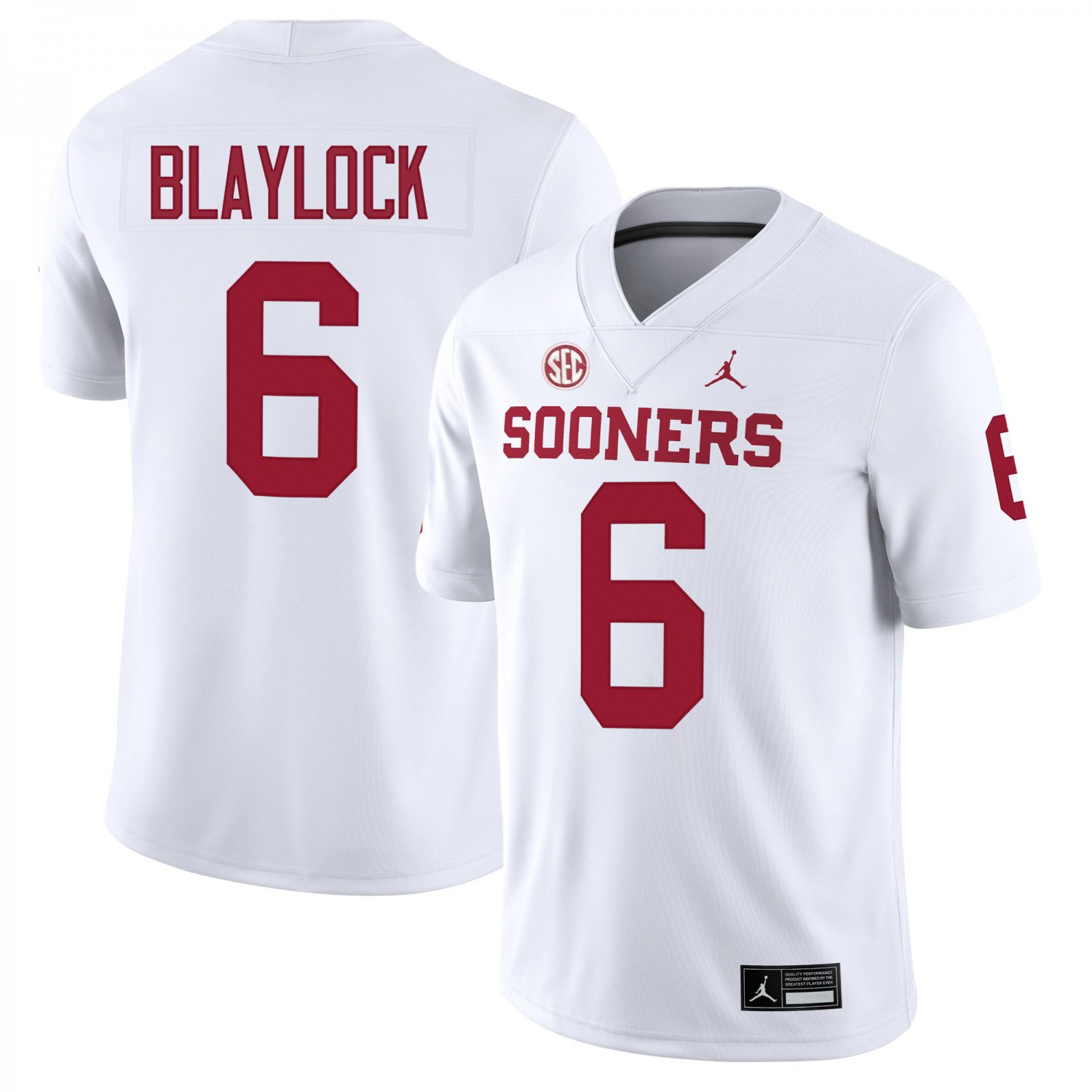 Oklahoma Sooners #6 Tory Blaylock White Jersey