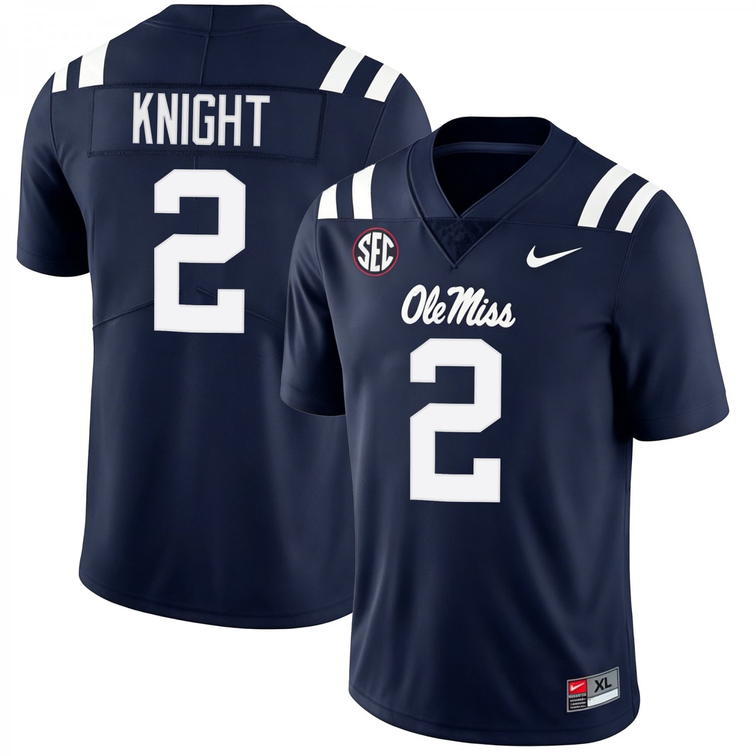 Ole Miss Rebels #2 Deuce Knight Navy Jersey