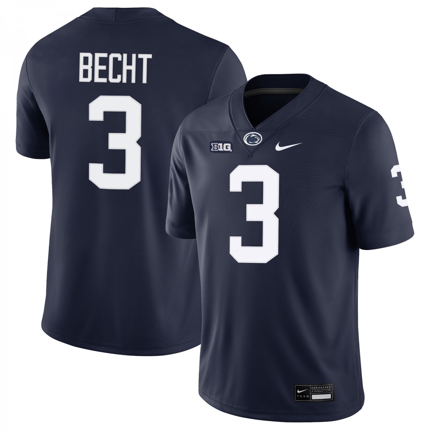 Penn State Nittany Lions #3 Rocco Becht Navy Jersey