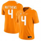 Tennessee Volunteers #4 Mike Matthews Orange Jersey