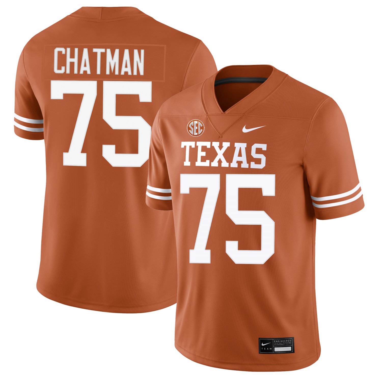 Texas Longhorns #75 Jaydon Chatman Orange Jersey