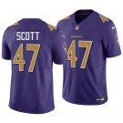 Baltimore Ravens #47 Lucas Scott Purple Men's&Youth Jersey