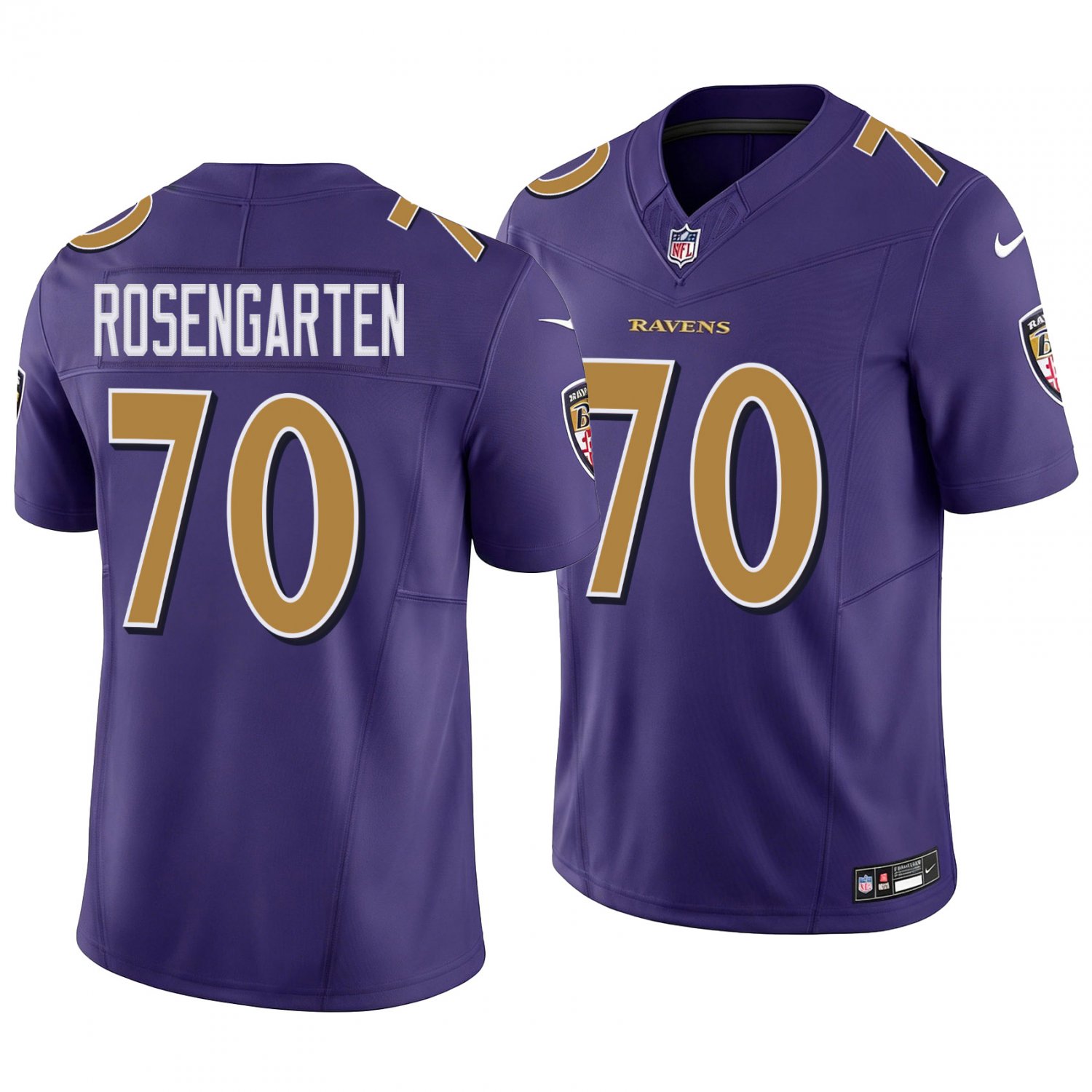 Baltimore Ravens #70 Roger Rosengarten Purple Men's&Youth Jersey