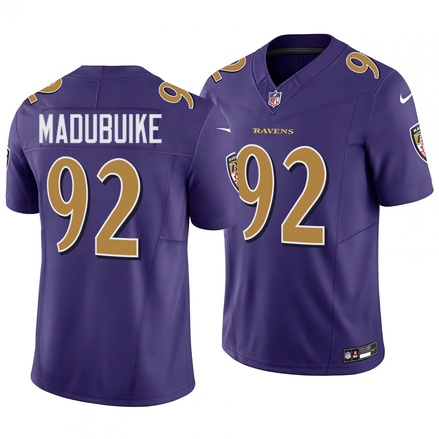 Baltimore Ravens #92 Nnamdi Madubuike Purple Men's&Youth Jersey