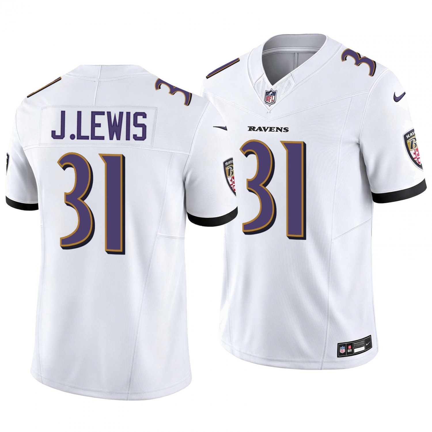 Baltimore Ravens #31 Jamal Lewis White Men's&Youth Jersey