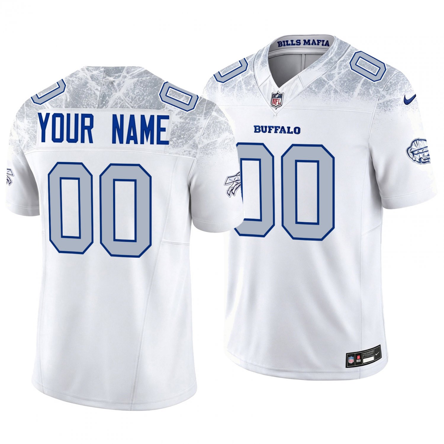 Buffalo Bills #00 Custom Name And Number White Men's&Youth Jersey