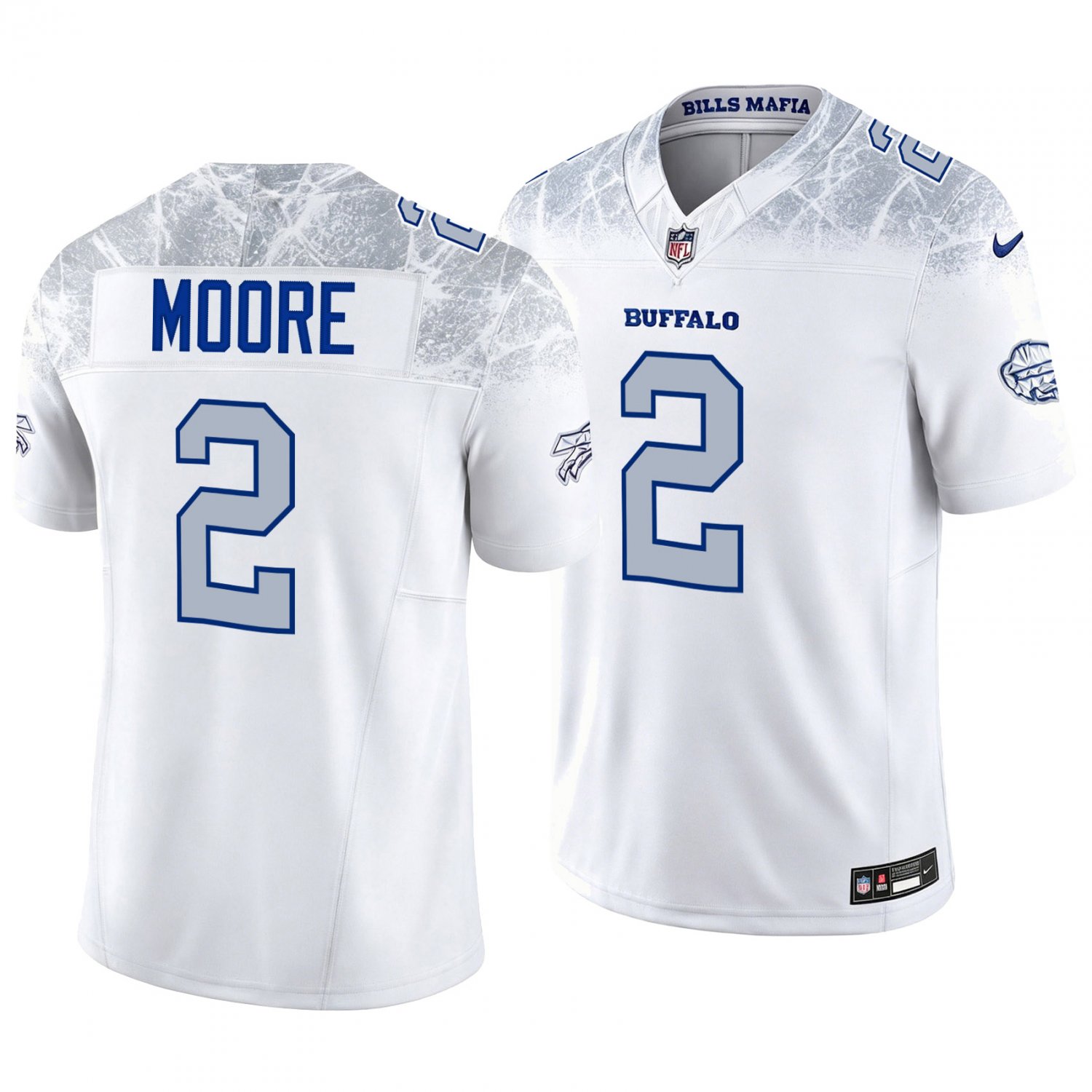 Buffalo Bills #2 DJ Moore White Men's&Youth Jersey
