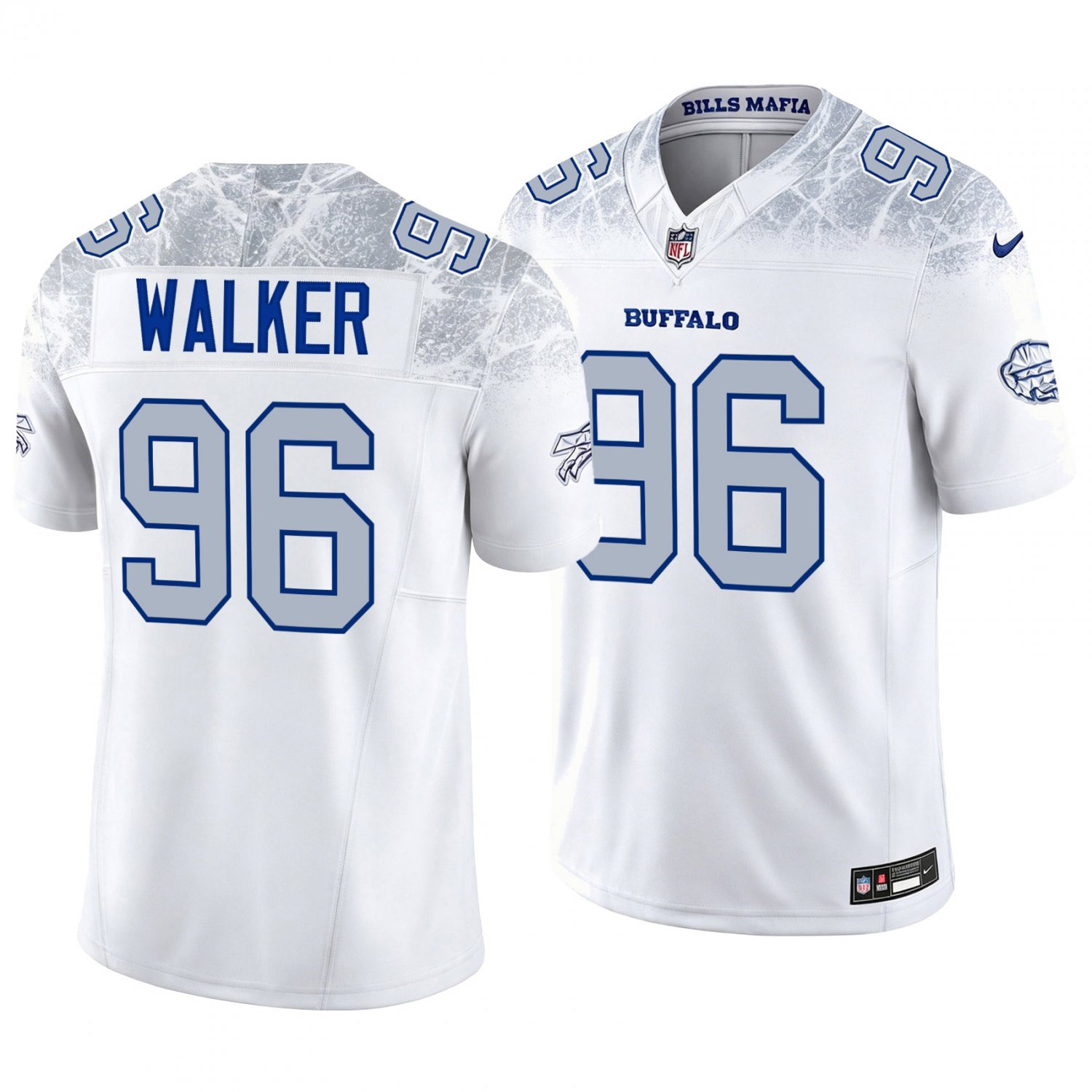 Buffalo Bills #96 Deone Walker White Men's&Youth Jersey