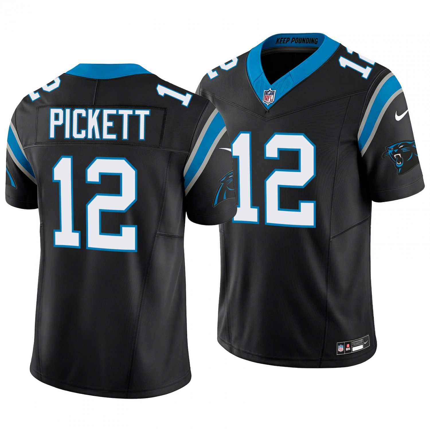 Carolina Panthers #12 Kenny Pickett Black Men's&Youth Jersey