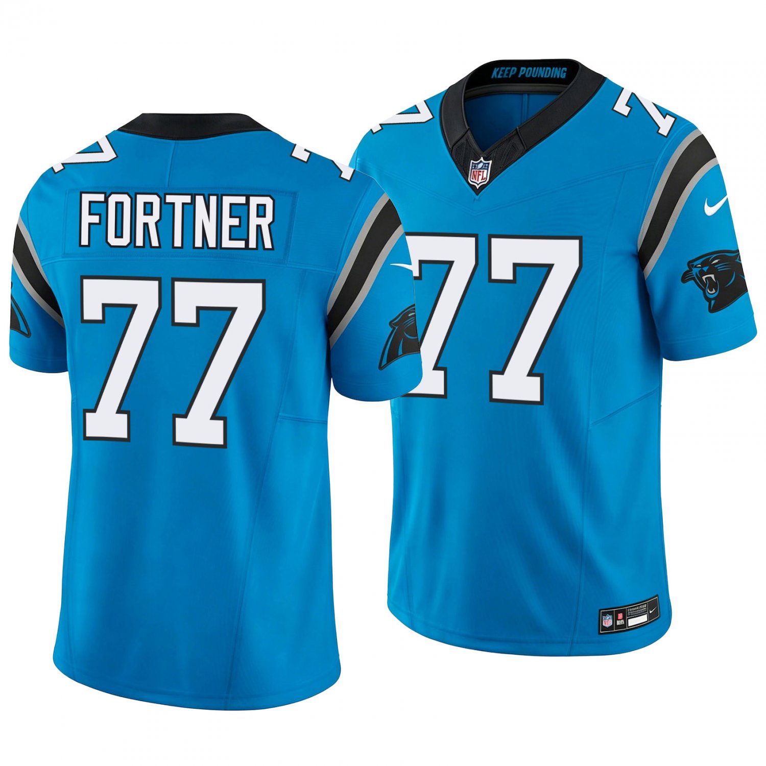 Carolina Panthers #77 Luke Fortner Blue Men's&Youth Jersey