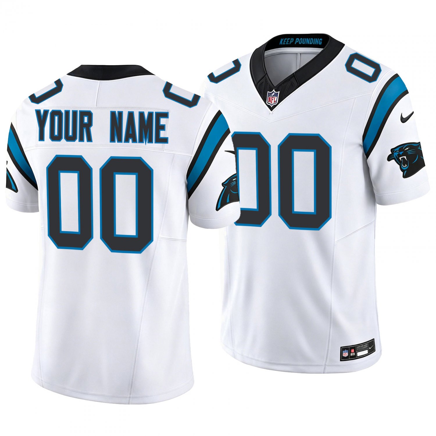 Carolina Panthers #00 Custom Name And Number White Men's&Youth Jersey