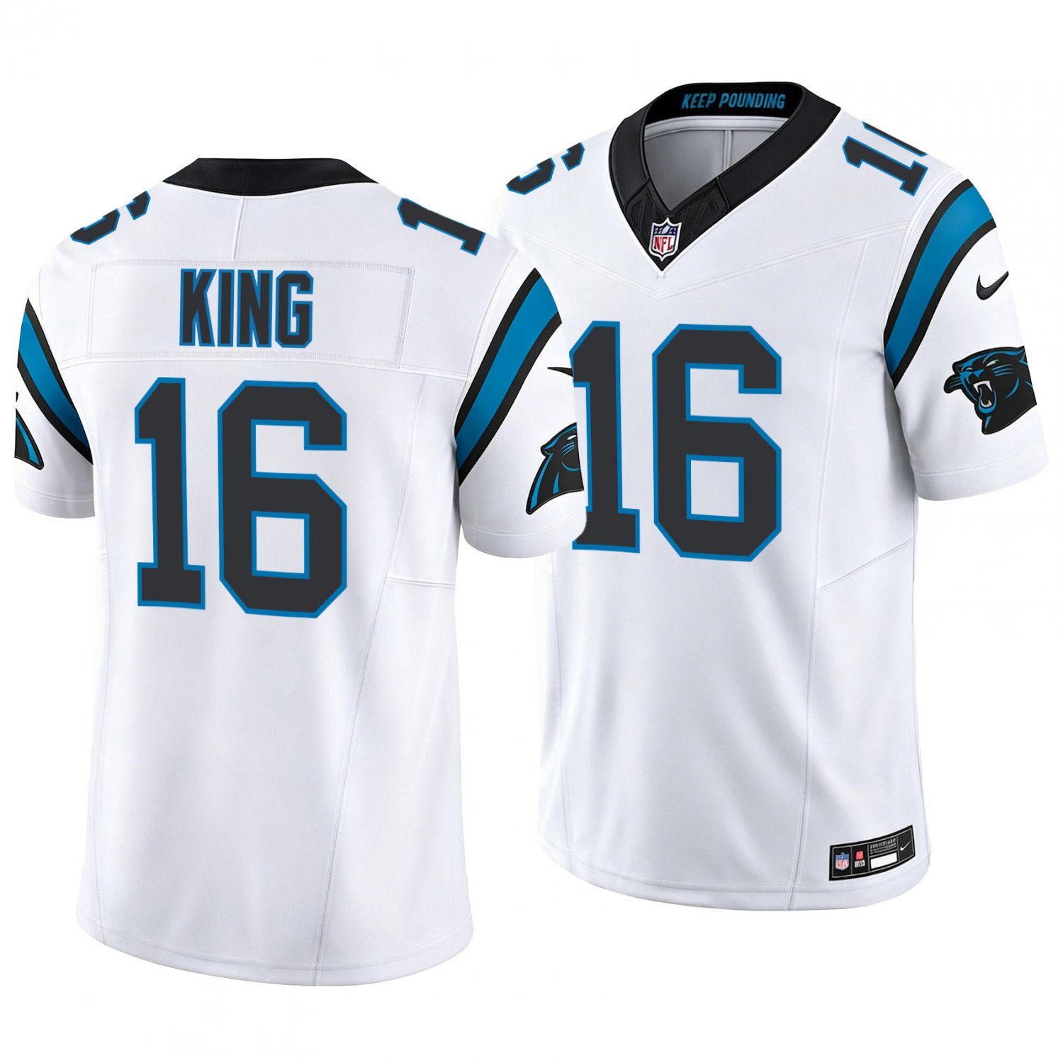 Carolina Panthers #16 Haynes King White Men's&Youth Jersey