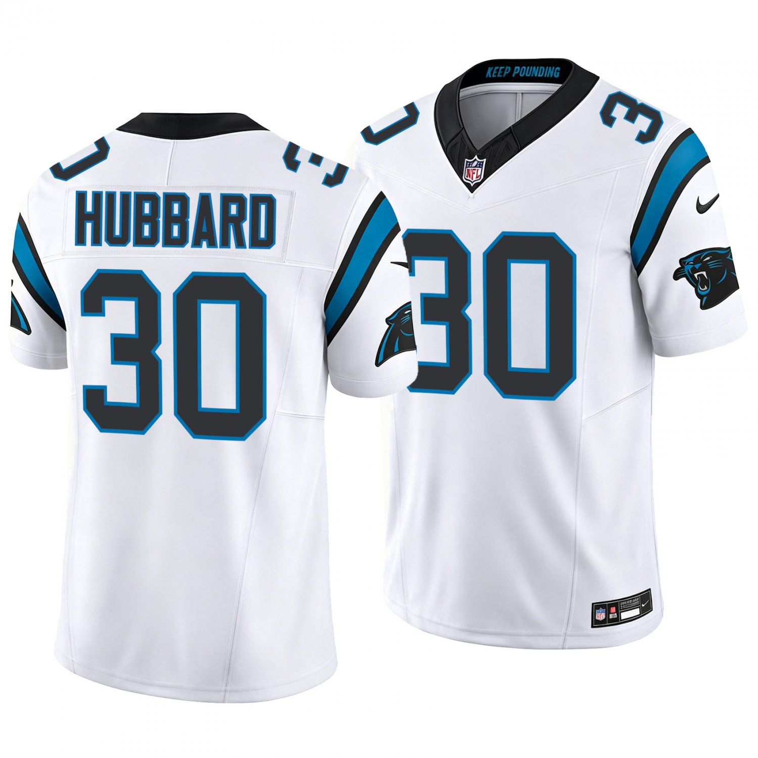 Carolina Panthers #30 Chuba Hubbard White Men's&Youth Jersey