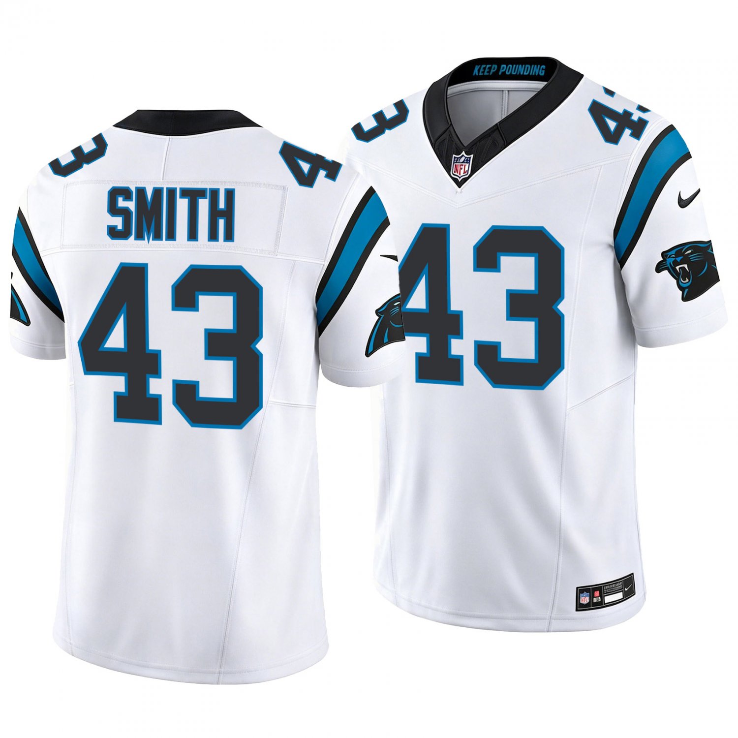 Carolina Panthers #43 DeVonta Smith White Men's&Youth Jersey