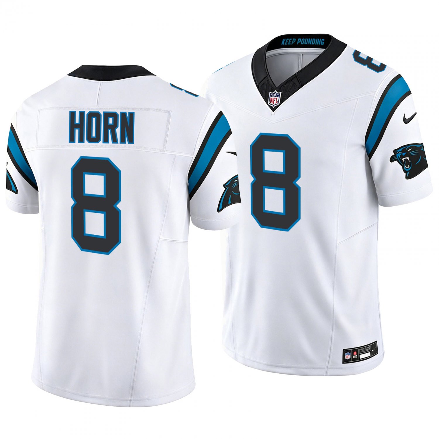 Carolina Panthers #8 Jaycee Horn White Men's&Youth Jersey