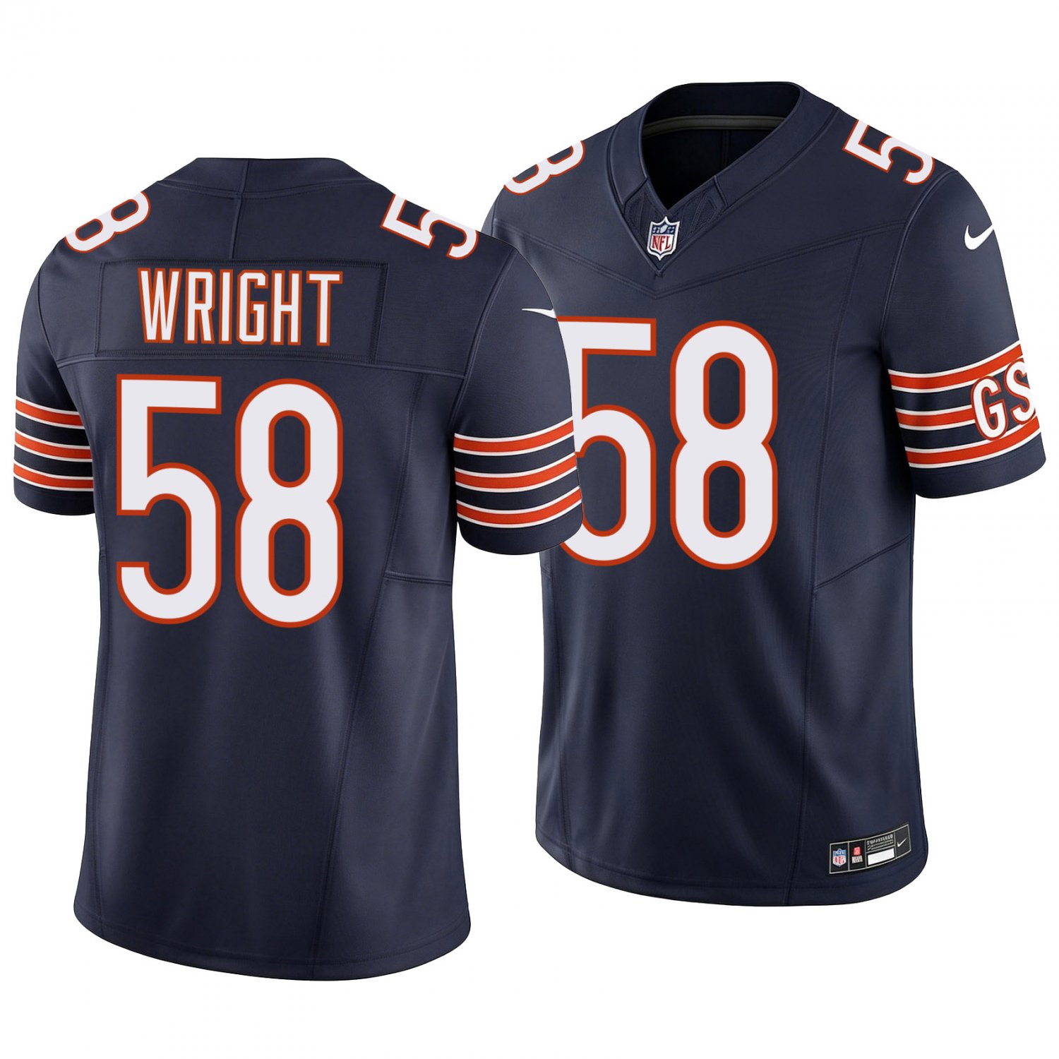 Chicago Bears #58 Darnell Wright Navy Men's&Youth Jersey