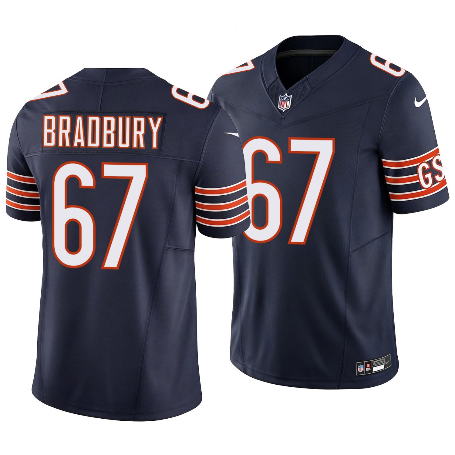 Chicago Bears #67 Garrett Bradbury Navy Men's&Youth Jersey