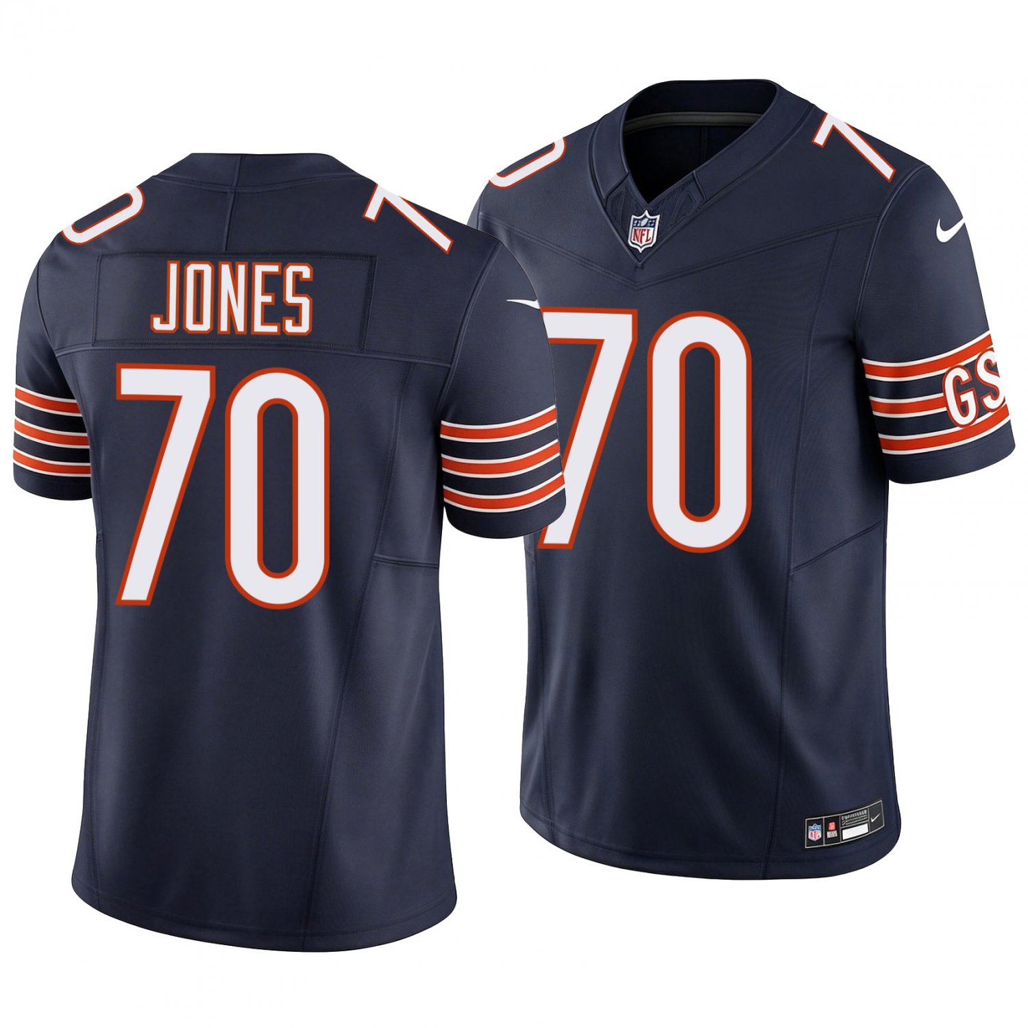 Chicago Bears #70 Braxton Jones Navy Men's&Youth Jersey