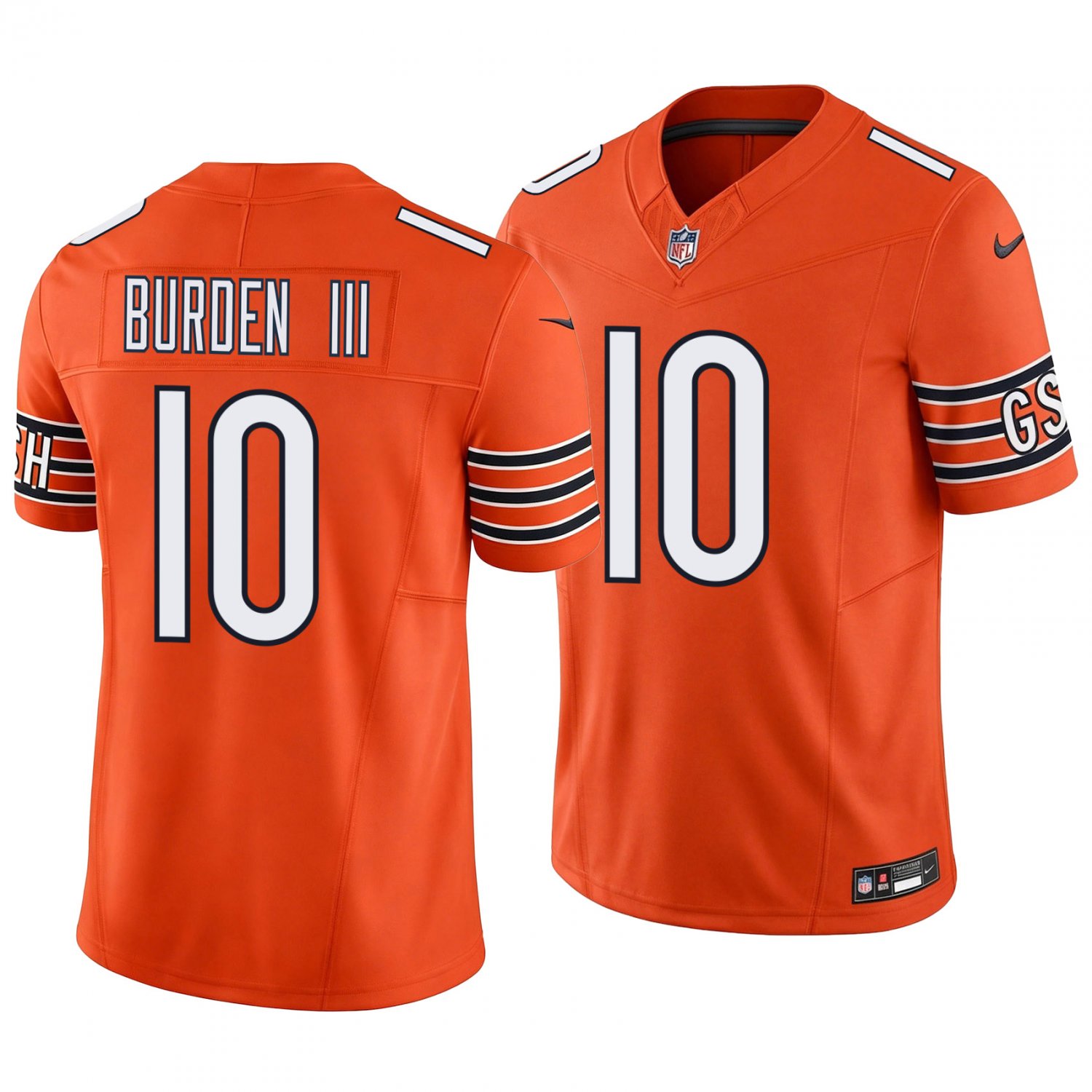 Chicago Bears #10 Luther Burden III Orange Men's&Youth Jersey