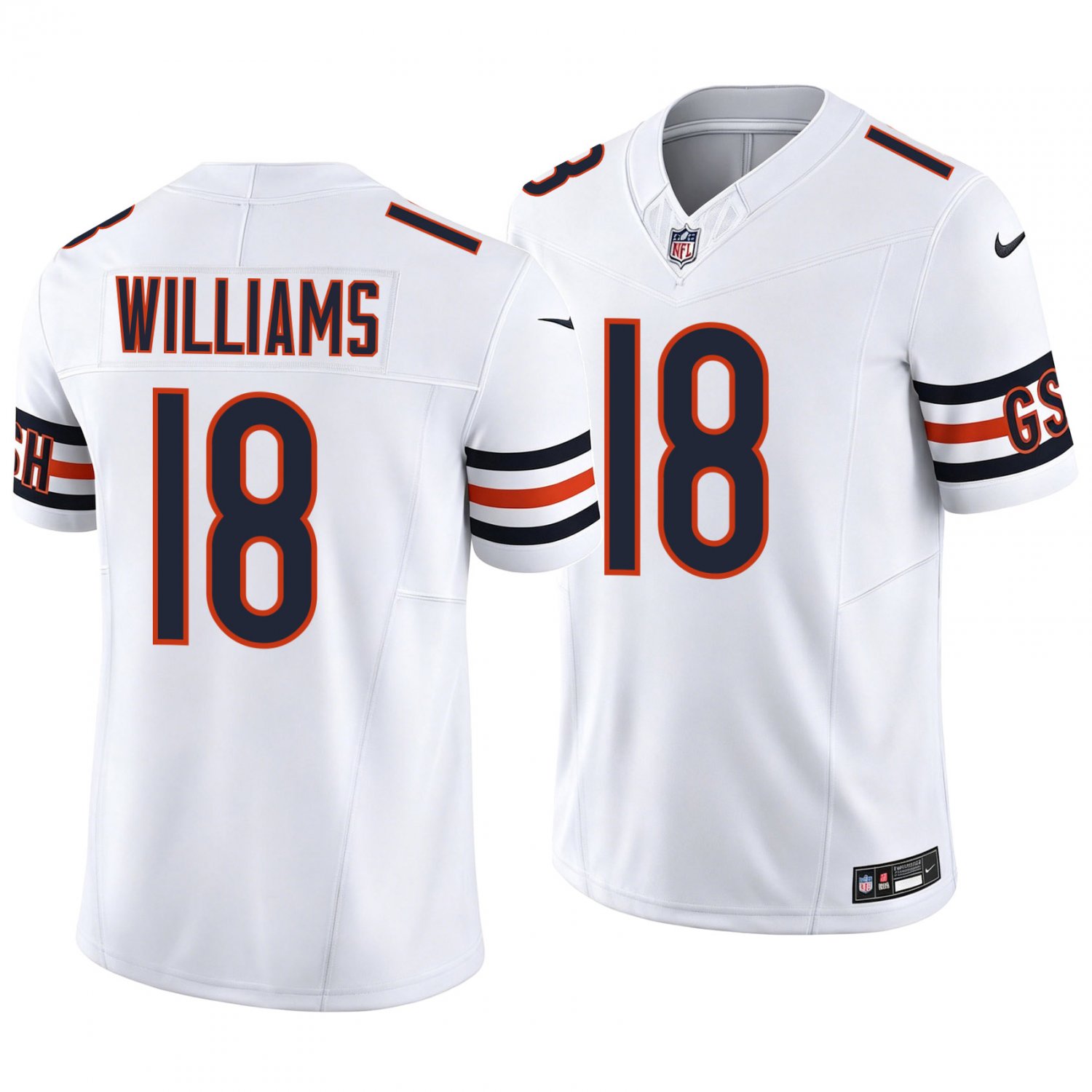 Chicago Bears #18 Caleb Williams White Men's&Youth Jersey