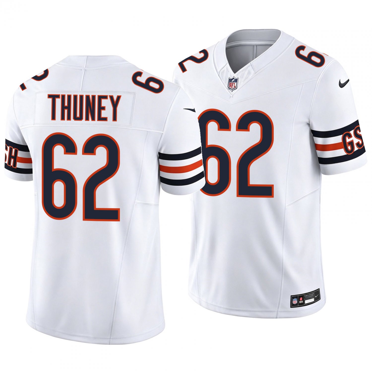 Chicago Bears #62 Joe Thuney White Men's&Youth Jersey
