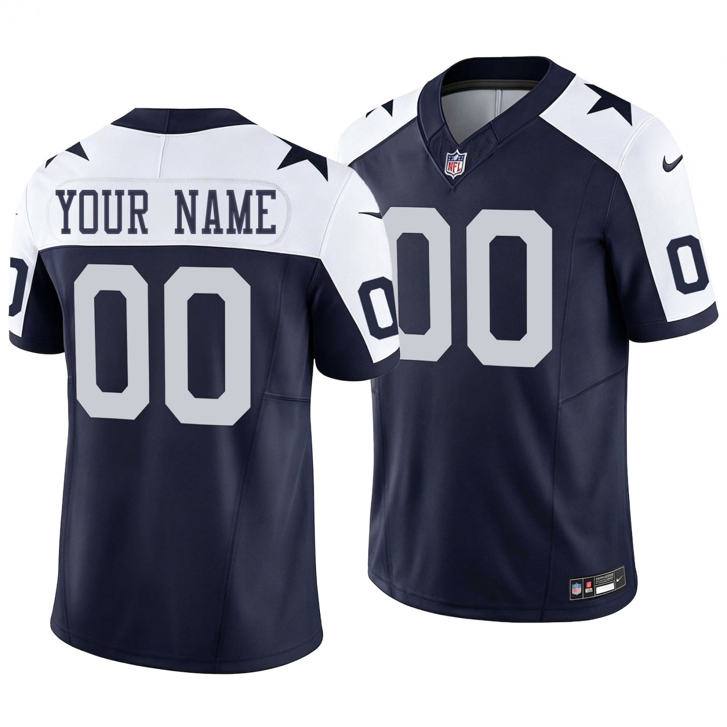 Dallas Cowboys #00 Custom Name And Number Navy Alternate Men's&Youth Jersey