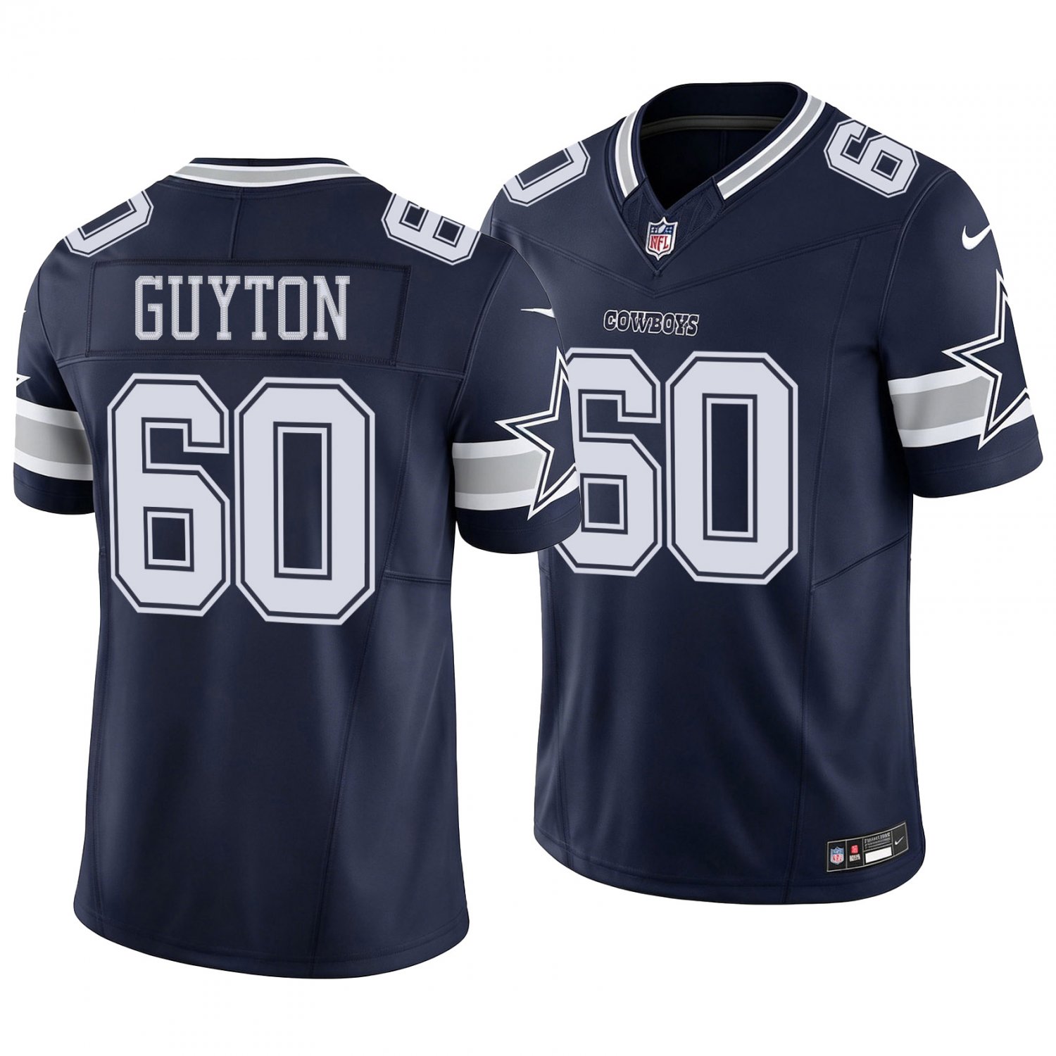Dallas Cowboys #60 Tyler Guyton Navy Men's&Youth Jersey